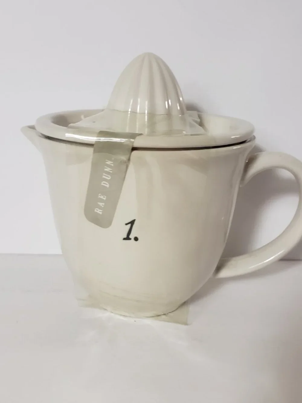 Rae Dunn Juicer Number 1 One Ceramic Ivory New